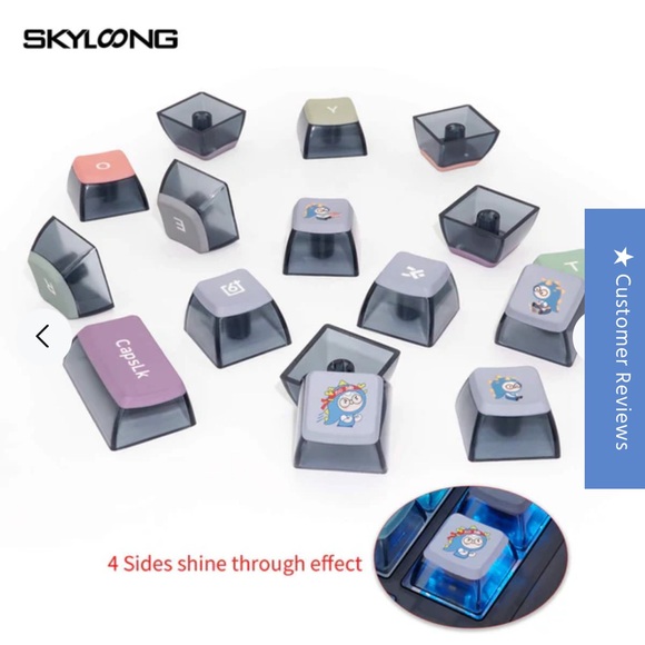 SKYLOONG GK7 PBT Pink Rainbow Pudding Keycap NWT keyboard caps - Picture 4 of 9